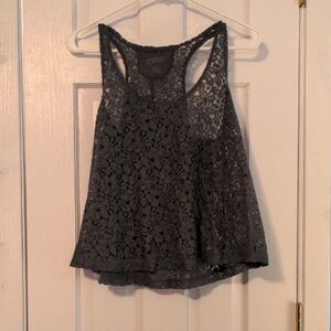 Gray Asymmetrical Sleeveless Tank Top